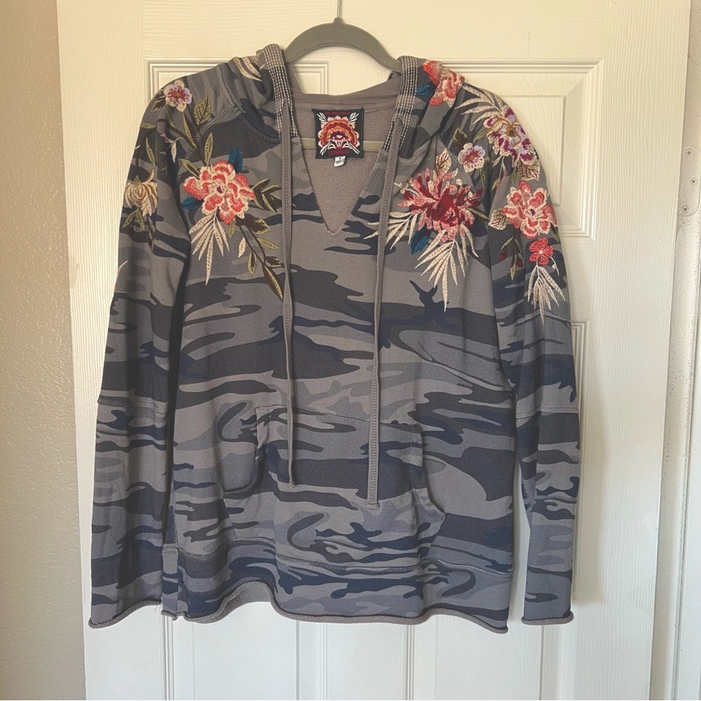 Johnny Was Kashmiri Raw Edge Hoodie